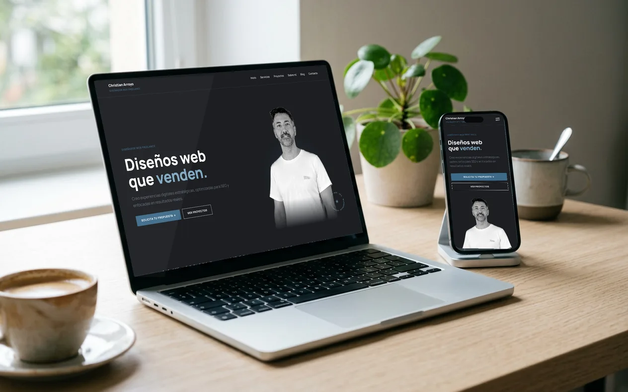 Web adaptada a portátil y móvil diseñada por Christian Arroyo