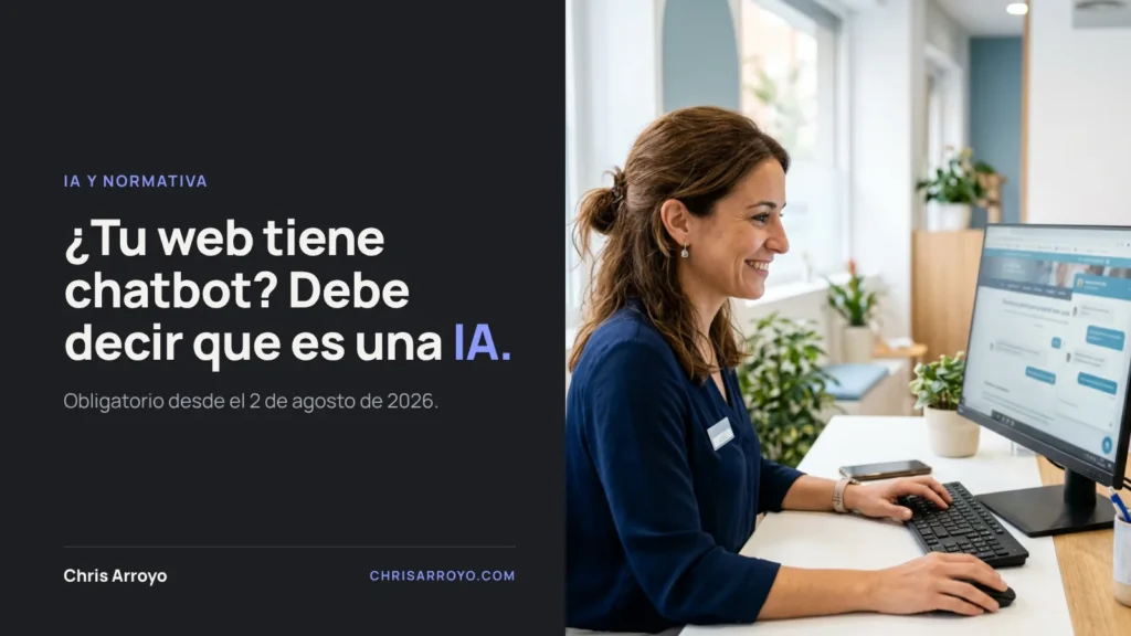 Chatbot en tu web: recepcionista de una clínica atendiendo un chat en el ordenador
